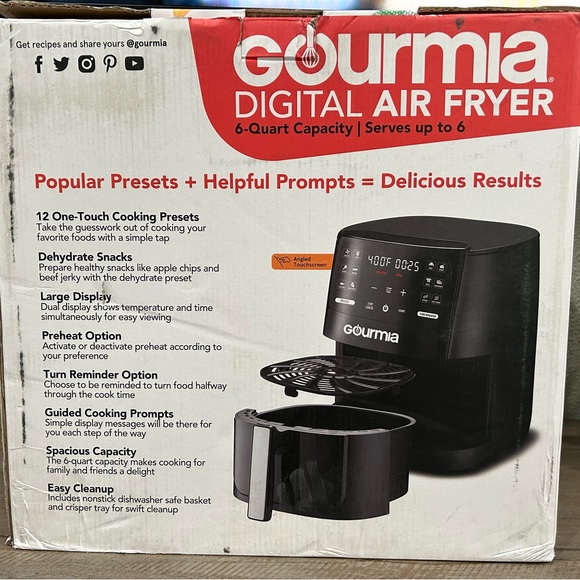 Brand New GOURMIA Digital Air Fryer 6 Quart Capacity - Picture 2 of 9